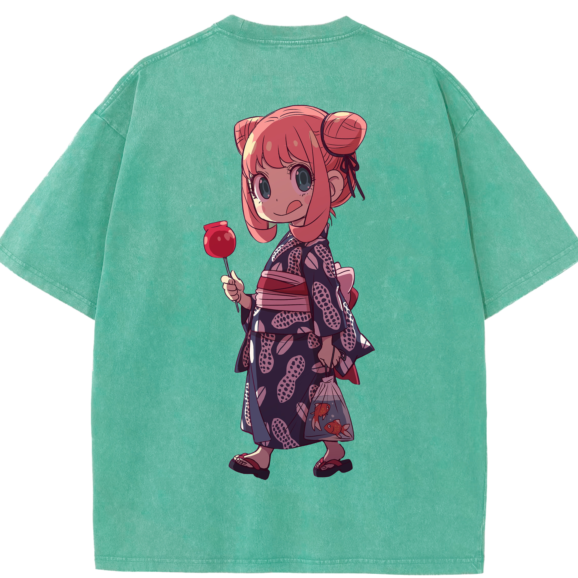 （画像用） SPY×FAMILY间谍家家酒 綿100% ヴィンテージ風 半袖Tシャツ（背面プリント）